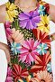 Women Yellow Fuchsia Floral Pattern Sleeveless Midi Length Dress Vs00370 - 3