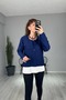 Oversized 2-Piece Sweatshirt with Undershirt Inside - 4