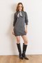 Women's Smoked Scarf Detailed Polo Collar Mini Knitwear Dress Elb-19002587 - 2