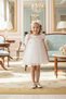Pamina Girl's 6-24 Months Floral Dress with Hair Accessories Ecru - 4
