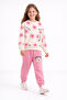 Girl's Printed Floral Patterned Trousers with Pockets Comfortable Tracksuit Set