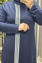 Women's Clothing Plus Size Three-Stripe Full-Length Dress - 2