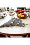 ANTHRACITE Black Striped Napkin 40x40 WITH BUCKLE GIFT 6 PIECES - 2