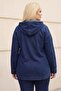 Plus Size Women's Hooded Jeans Set - Zipper Denim Jacket and Pants Two Piece Set - 6