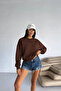 Brown 2 Thread O Oversized Basic Sweatshirt