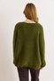Women's Khaki Boat Neck Cuff Detailed Batwing Knitwear Sweater Kzk-19001133 - 6