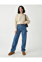 Blue Baggy Jeans with Belt and Epaulet Buckle - 4