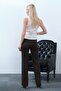 Maternity High Waist Wide Leg Striped Fabric Pants Brown - 6