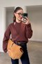Premium Double V-Neck Knitwear Set Brown - Brown - 3