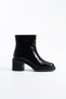 Tammy Women's Genuine Leather Thick Heel Zippered Short Boots - 9