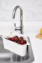 Triangular Sink Strainer with Suction Cup Kitchen Sink Corner Strainer White