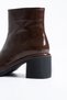Tammy Women's Genuine Leather Thick Heel Zippered Short Boots - 9