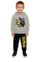 Batman Printed Children's Tracksuit Set 3 Thread Count Fleece-Lined Cotton Fabric Hooded