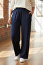 Women's Plus Size Patterned Wide-Leg Mom Pants with Elastic Waist and Pockets