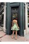 Women's Cross Strap Chest Detail Scuba Crepe Flared Mini Dress - 2