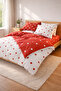 Double Heart Patterned Duvet Cover Set |   200 X 220 cm |   Valentine's Day Gift |   Daily Use - 3