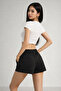 Women's Black Adjustable Drawstring High Waist Shorts - 3