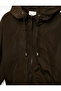 Hooded Long Sleeve Jacket with Pocket Detail and Comfortable Fit with Zipper - 4