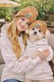 Mom and Dog Beanie 2-Piece Set - with Mom's Girl Label - Owner & Dog Matching Beanie - Dog Hat
