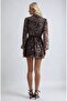 Leopard Printed and Belted Tulle Dress 2990 - 6