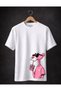 Unisex Oversized T-Shirt - Bottom Print Pink Panther Pattern, Casual Comfort Fit, Street Style T-Shirt - 2