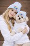 Mom and Dog Beanie 2-Piece Set - with Mom's Girl Label - Owner & Dog Matching Beanie - Dog Hat