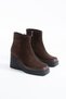 Rowena Genuine Leather Zippered Wedge Heel Women's Boots - 6