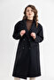 Women's Buttoned Cashmere Coat with Pockets - 4