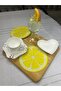 Summer Breeze Lemon Design Digital Printing Stain-Resistant Fabric Cocktail & Presentation Napkin 6 Pieces - 2