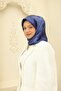 Women's Midnight Blue Cloud Pattern Shiny Shiny Scarf 75002-59 - 3