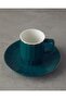 Angely New Bone China Coffee Cup Set 4 Pieces for 2 People Dark Green - 3