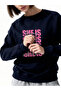 Livo Sweatshirt Lacevert Crew Neck Special Design Printed She Is - 5