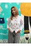 White Color Flamingo Embroidered Shirt - 6