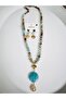 Agate Natural Stone Tree of Life Long Necklace (80 cm) Earring Set - 4