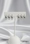 316L Steel Silver Color Zircon Stone Pole Star Model Hoop Earring Set Tarnish Resistant Jewelry - 2