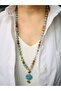Agate Natural Stone Tree of Life Long Necklace (80 cm) Earring Set - 2