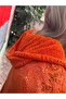 Orange Color Hooded Mercerized Cardigan - 7