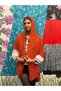 Orange Color Hooded Mercerized Cardigan - 4