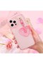 iPhone 14 Pro Compatible - Pink Color Zigzag Design Silicone Cover with Heart Apparatus for a More Stylish Case - 5