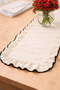 100% Cotton Premium Series Dowry Frilly Runner American Service Luxury Overlock Stitched Natural Natural - 3