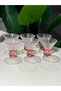 Royking Footed Ice Cream Bowl Vertical Line Pink Bowl Cocktail Glass Yv-354 - 2