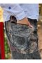 Gray Color Patchwork Bohemian Trousers with Pocket and Zipper Detail and Elastic Cuffs - 6