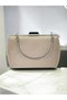 Beige Luxury Suede Crystal Stone Metal Handle Chain Women's Evening Dress Bag Wedding Engagement Graduation - 6