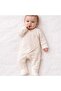 Newborn 100% Cotton Double-Breasted Baby Romper – Soft Textured, Long Sleeve - Brown and Beige Color Options - 2
