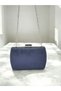 Navy Blue Luxury Suede Crystal Stone Metal Handle Chain Women's Evening Dress Bag Wedding Engagement Graduation - 5