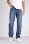 Men's Baggy Jeans High-Waist Loose Fit Casual Comfortable Jeans Mid Blue Snow Wash - 4