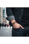 Father's Day Special Brown Leather Men's Bracelet with Metal and Mesh Detail - 4