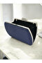 Navy Blue Luxury Suede Crystal Stone Metal Handle Chain Women's Evening Dress Bag Wedding Engagement Graduation - 4