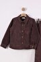 Premium Velvet Striped Boys' Shirt Top and Bottom Set - 4