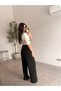 Black Pleated Palazzo Trousers - 4